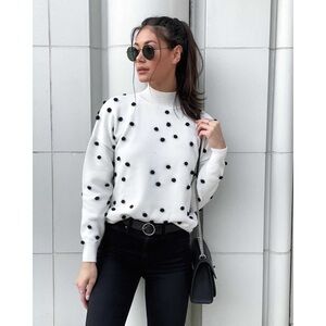 LPA Teza Sweater in Cream Polka Dot